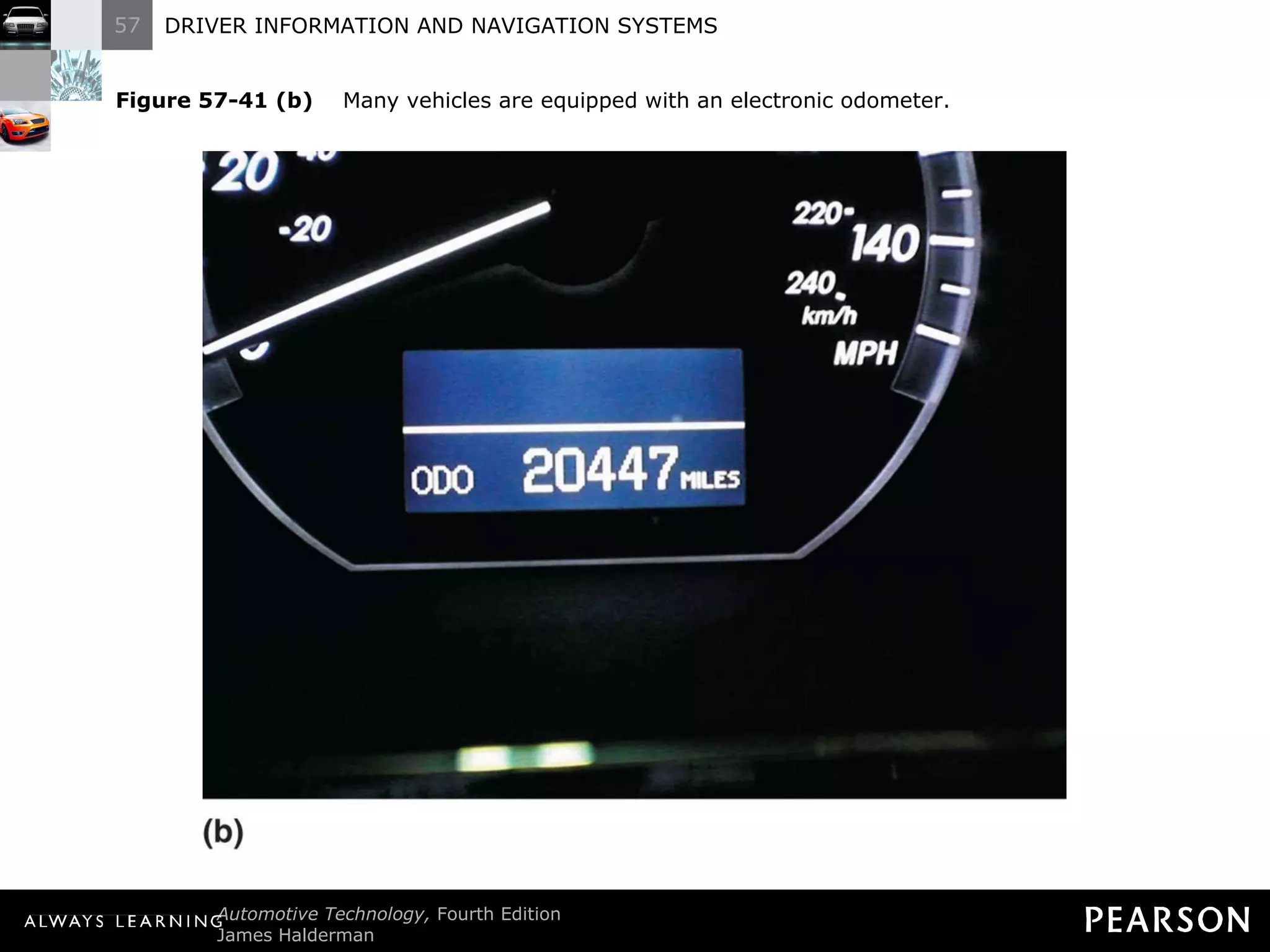 Figure 57-41 (b)   Many vehicles are equipped with an electronic odometer. 