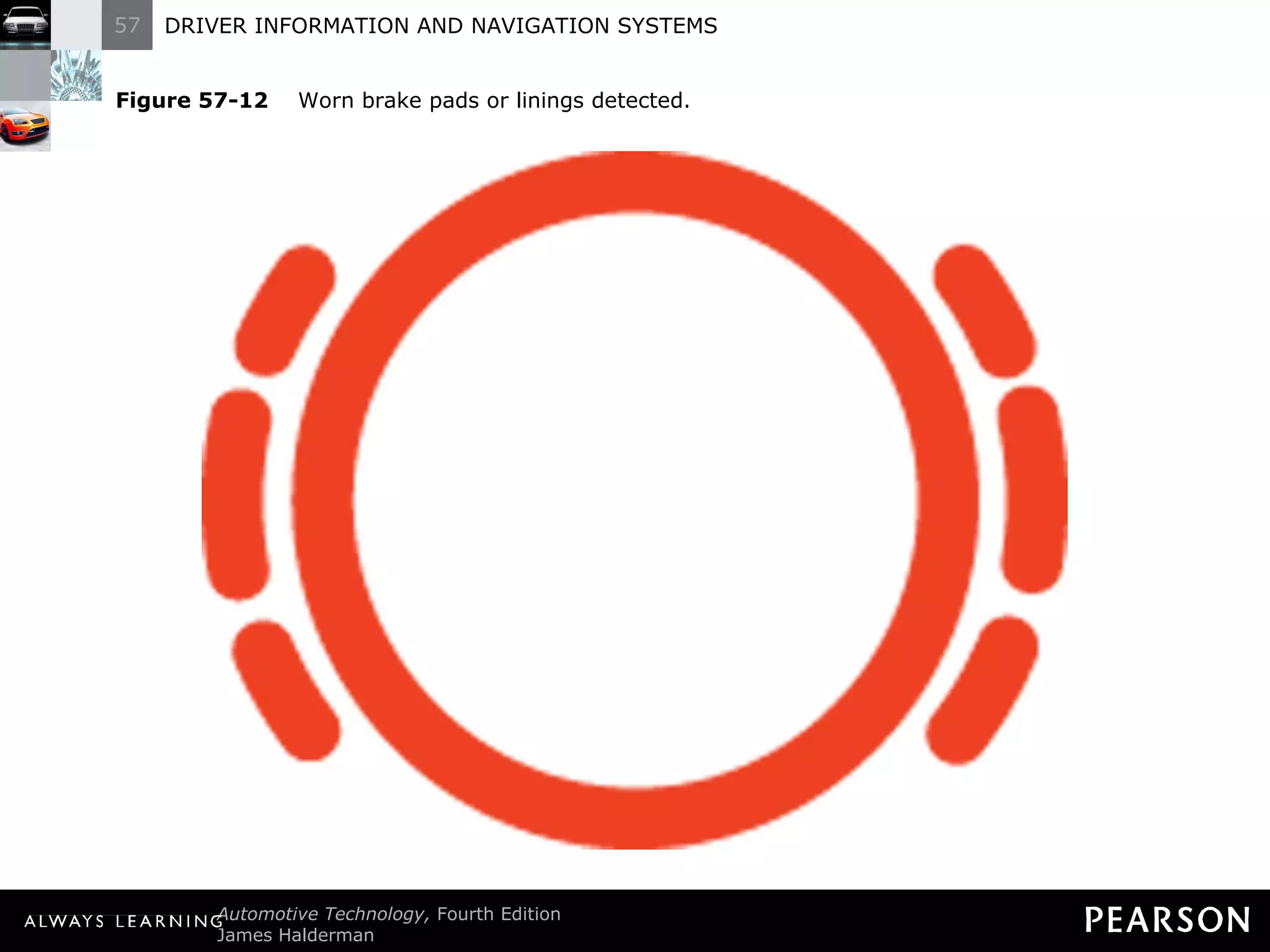 Figure 57-12   Worn brake pads or linings detected. 