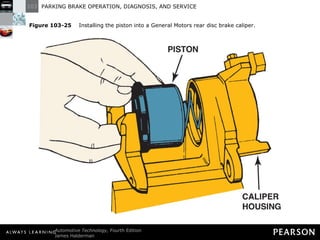 Figure 103-25   Installing the piston into a General Motors rear disc brake caliper. 