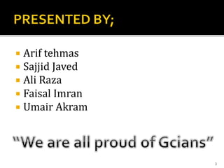  Arif tehmas
 Sajjid Javed
 Ali Raza
 Faisal Imran
 Umair Akram
3
 