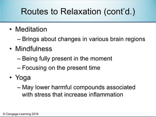 © Cengage Learning 2016
• Meditation
– Brings about changes in various brain regions
• Mindfulness
– Being fully present i...