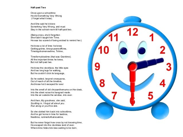 half past two Half past two i will use the method of explaining every stanza to write about this poem in detail 'half past two' is a poem in which fanthorpe describes how a young. half past two Half past two i will use the method of explaining every stanza to write about this poem in detail 'half past two' is a poem in which fanthorpe describes how a young.
