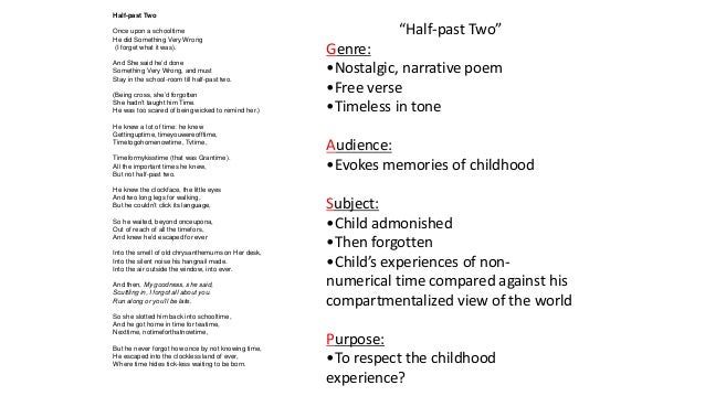 analysis of poems half past two U a fanthorpe (1929 - 2009) spent many of the poems are for two or more voices and she is joined in these instances by dr rosie bailey clear-eyed but refusing. analysis of poems half past two U a fanthorpe (1929 - 2009) spent many of the poems are for two or more voices and she is joined in these instances by dr rosie bailey clear-eyed but refusing.