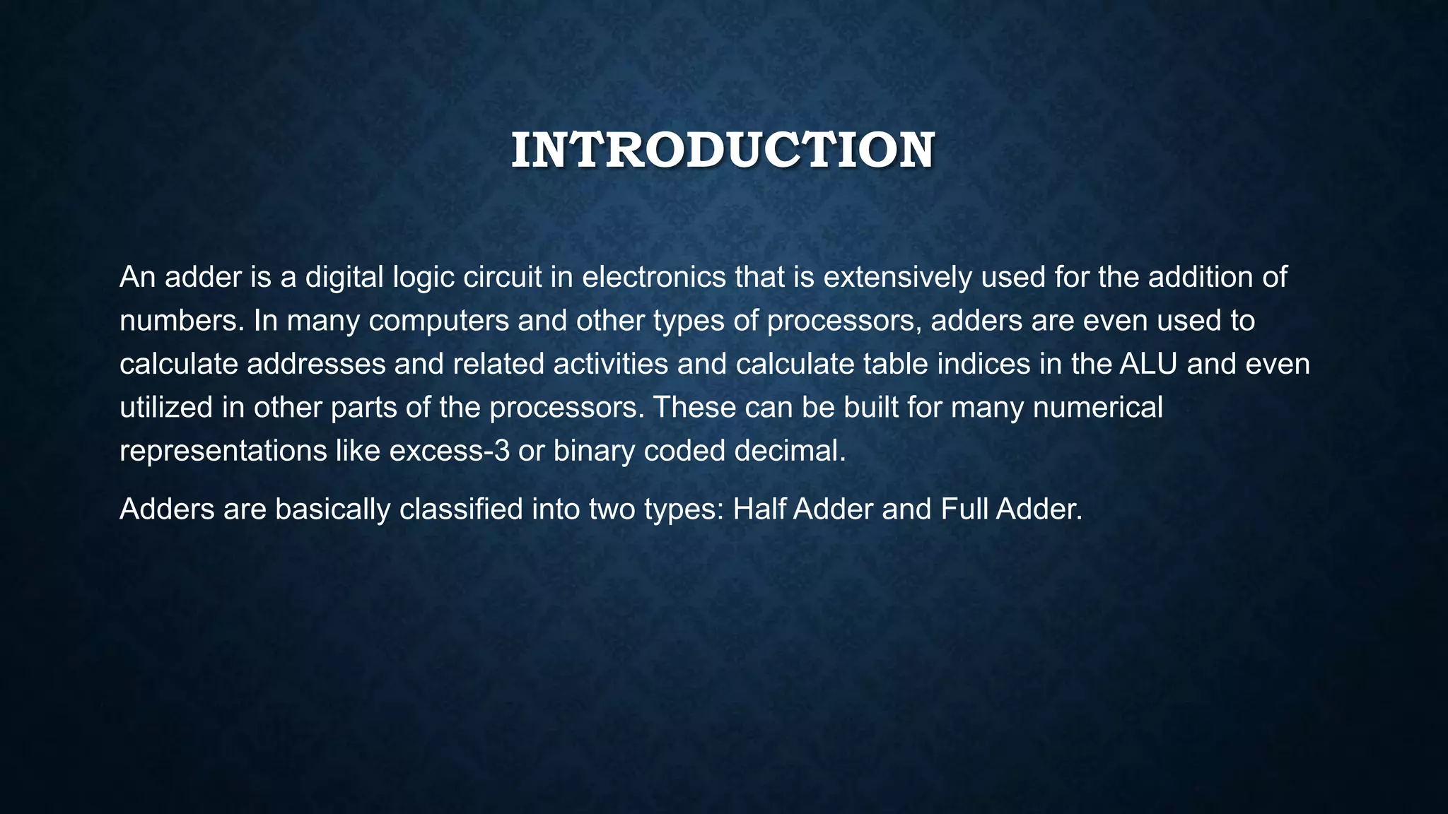 Half adder and full adder | PPTX | Programming Languages | Computing