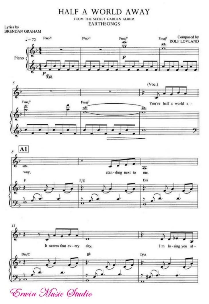 Half a world away piano+violin