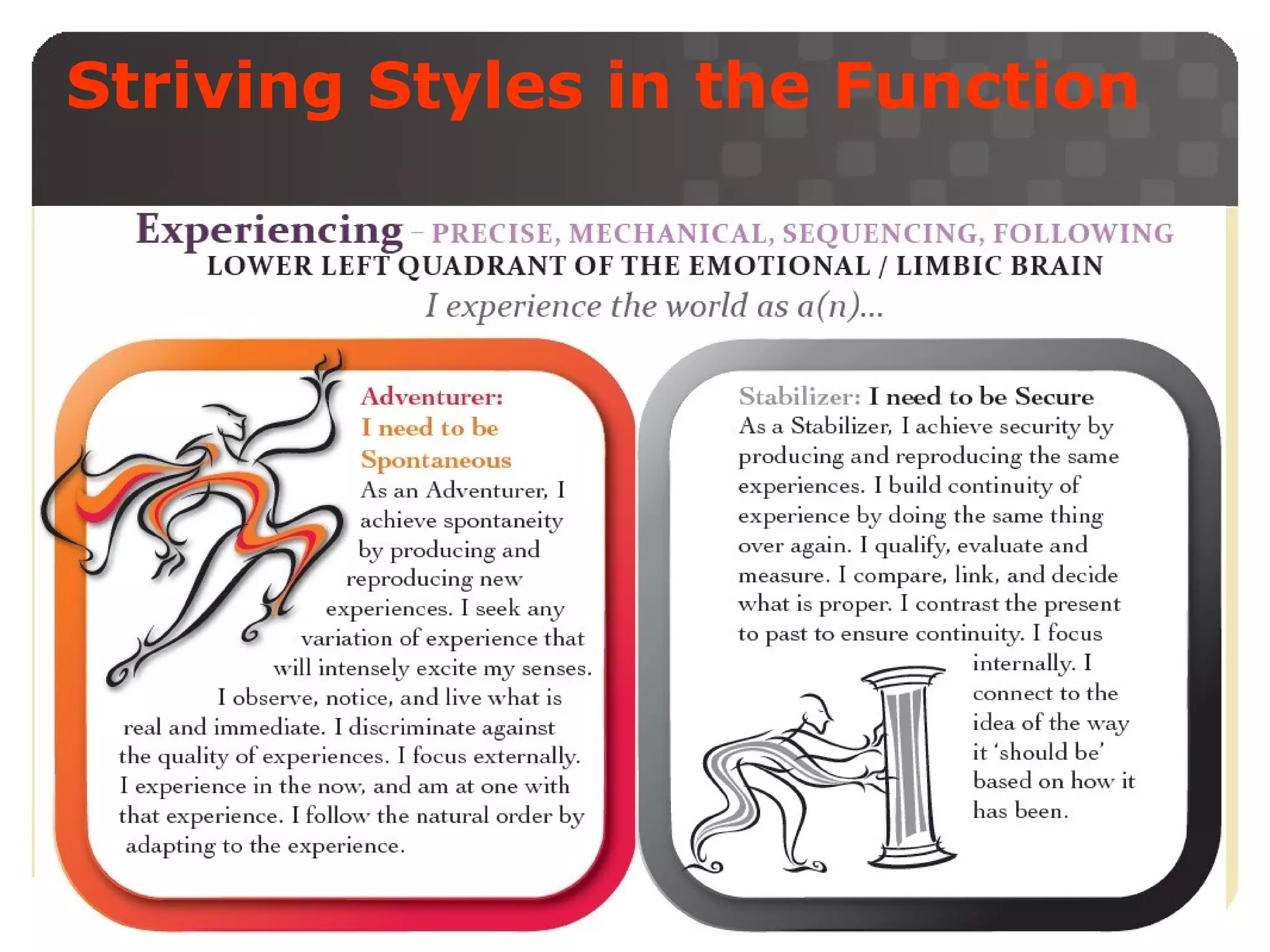 Striving Styles in the Function

 