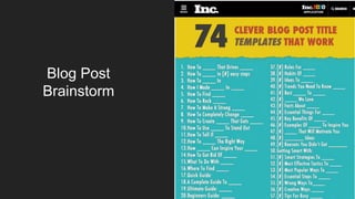 Blog Post
Brainstorm
 