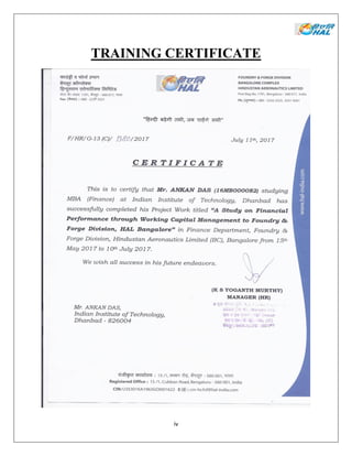 iv
TRAINING CERTIFICATE
 