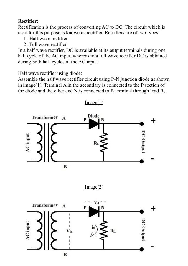 Half Wave Rectifier with Efficiency,Ripple factor Pdf