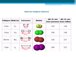 Moléculas halógenas diatónicas