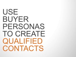 USE 
BUYER 
PERSONAS 
TO CREATE 
QUALIFIED CONTACTS 
 