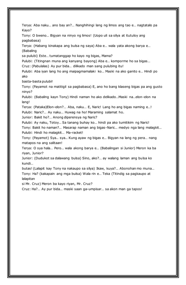 HALIMBAWA NG MGA DULA | DOCX