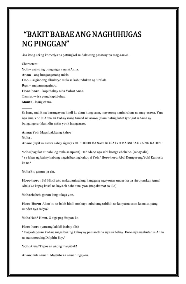 HALIMBAWA NG MGA DULA | DOCX