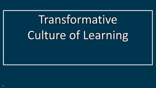 24
Transformative
Culture of Learning
 