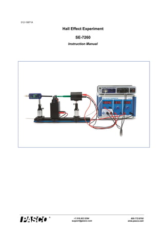 012-15871A
Hall Effect Experiment
SE-7260
Instruction Manual
 