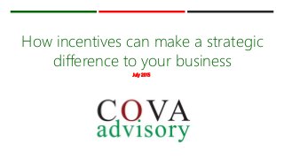 How incentives can make a strategic
difference to your business
July 2015
 
