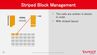 13
Striped Block Management
• The cells are written in blocks
in order
• With striped layout
64kB
Originalrawdata
striping
 
