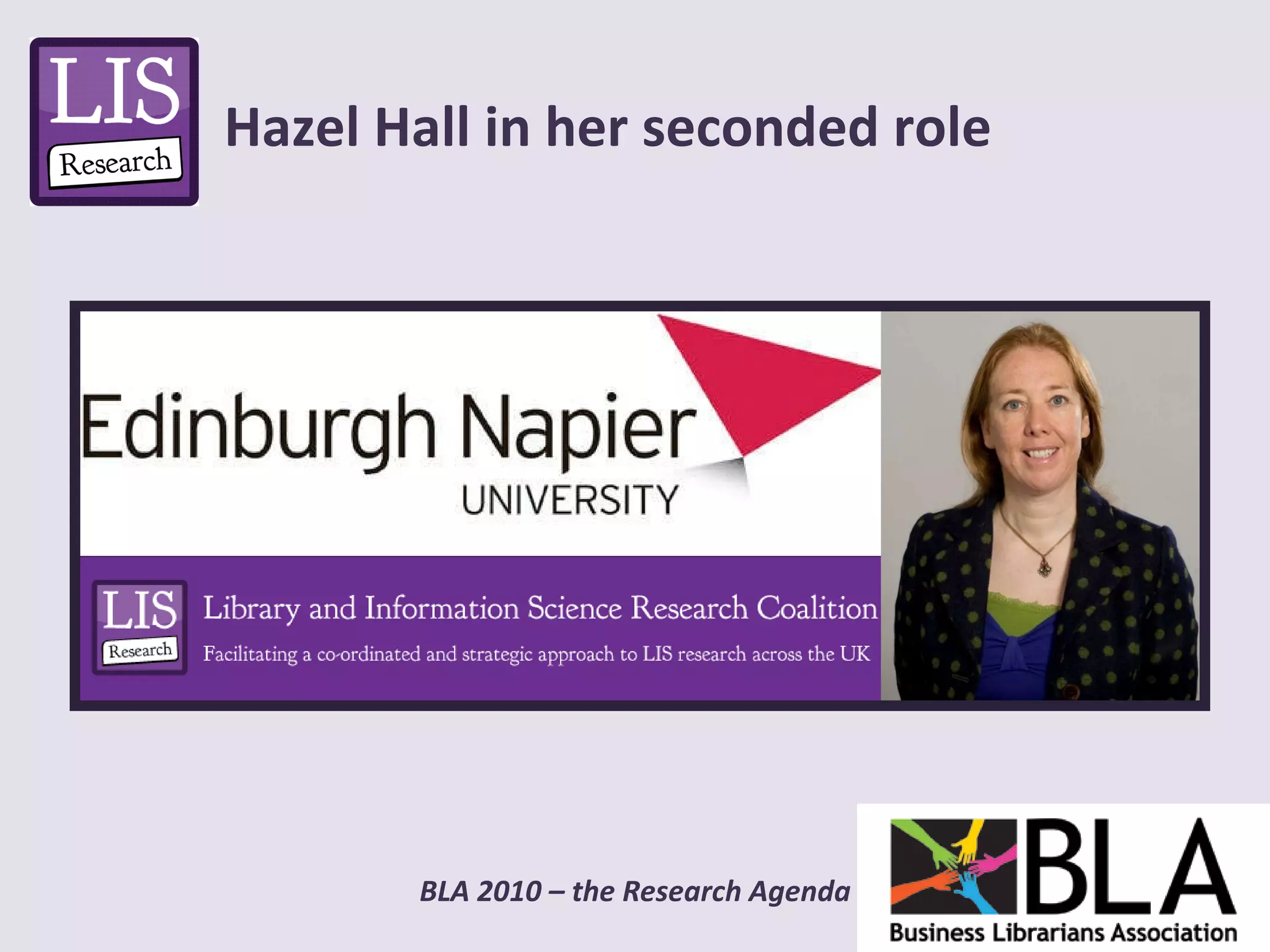 Hazel Hall in her seconded role 