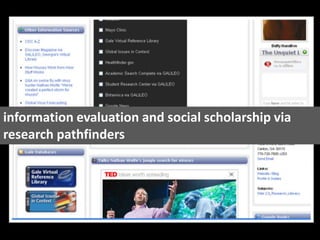 information evaluation and social scholarship via research pathfinders<br />