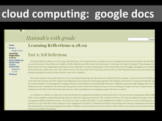 cloud computing:  google docs<br />