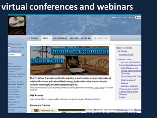 virtual conferences and webinars<br />