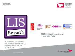 Creating a UK-wide network of LIS researchers