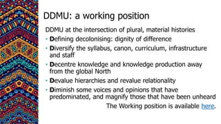 Decolonising DMU and the PGR Experience