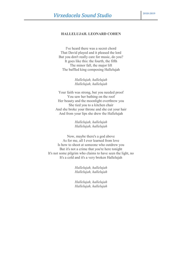 Hallelujah PDF