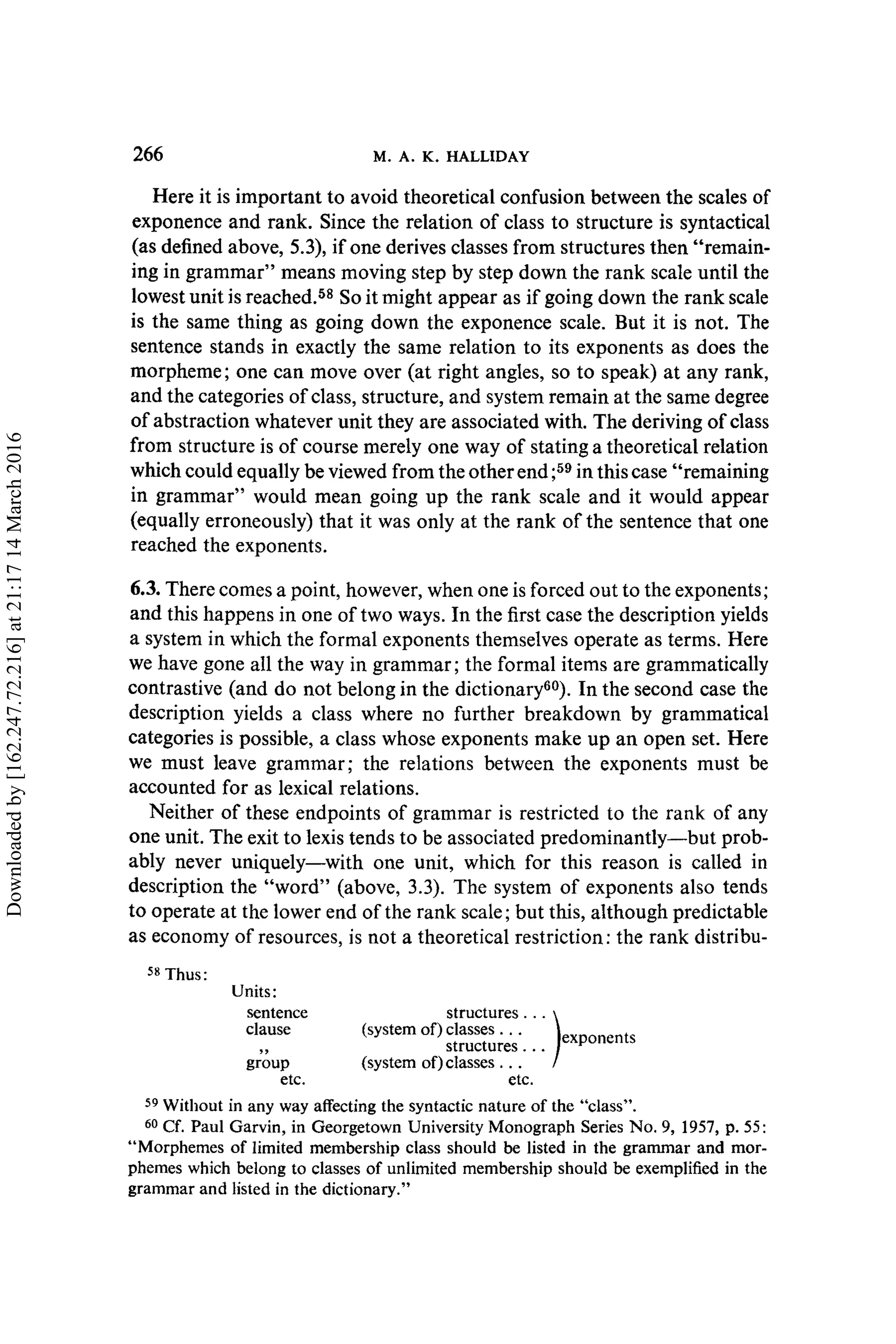 Categories of the Theory of Grammar (Halliday, 1961) | PDF