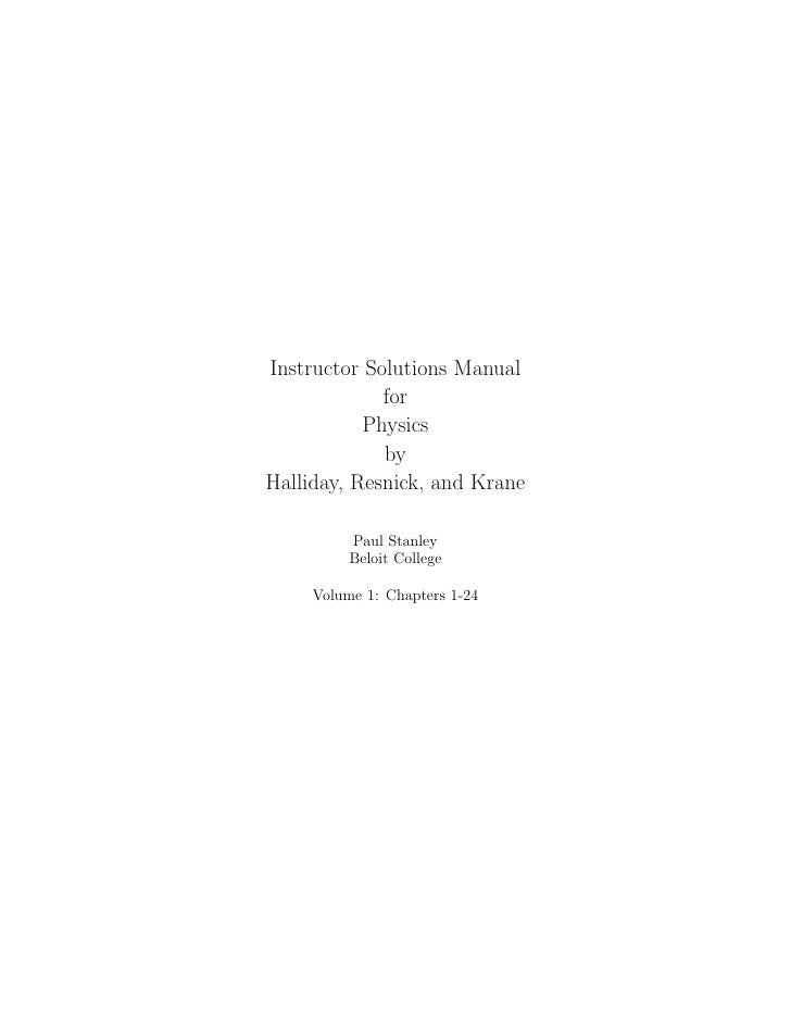 Resnick halliday and krane solutions Resnick halliday and krane solutions