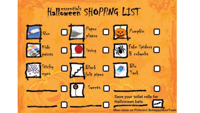 Halloween Shopping List