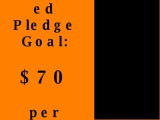 Suggested Pledge Goal: $70 per student 