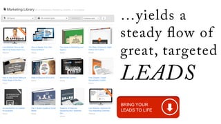 …yields a 
steady #ow of 
great, targeted 
LEADS 
h"p://offers.hubspot.com/connec2ng-­‐with-­‐todays-­‐customer 
 