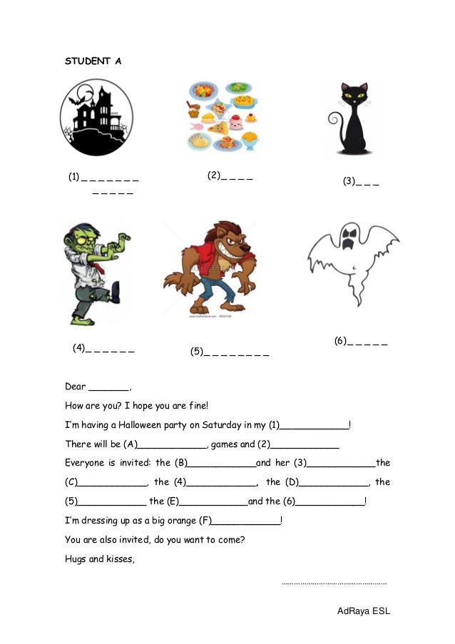 birthday invitation worksheet card in pairs worksheet invitation Halloween birthday invitation worksheet card in pairs worksheet invitation Halloween