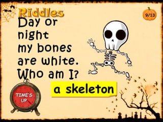 Skeleton Key Riddle Halloween riddles quiz | PPT