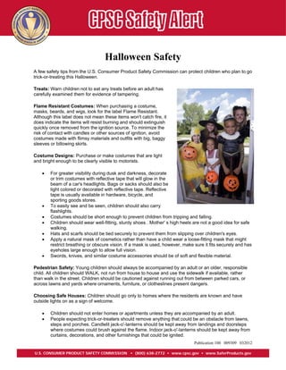 Halloween Safety Tips | PDF