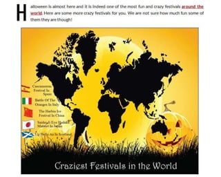 Halloween special: craziest festivals in the world!