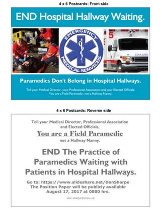End Paramedic Hallway Waits (postcard)