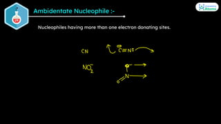 Ambidentate Nucleophile :-
Nucleophiles having more than one electron donating sites.
 
