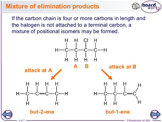 Halogenoalkanes part 4 elimination reactions