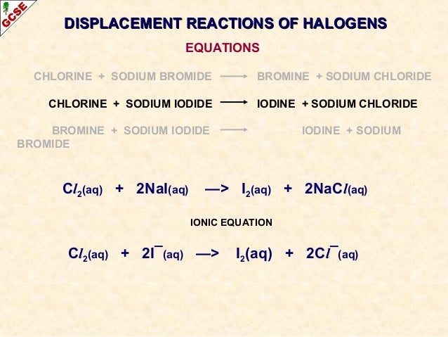halogens sodium reacts with chlorine to form