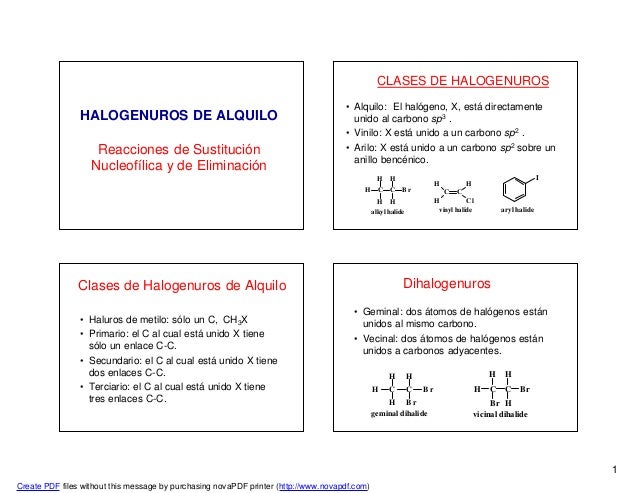 Halogenuros de alquilo sust elim