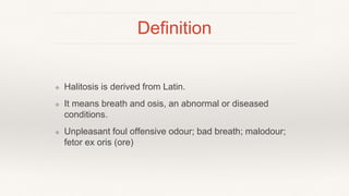 Halitosis meaning