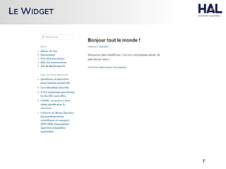 7
LE WIDGET