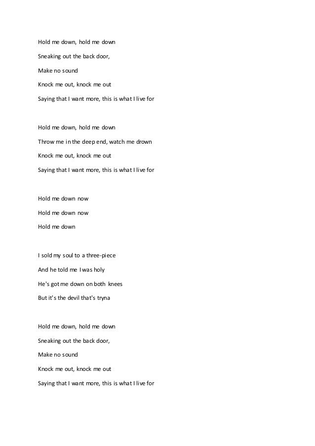 Halsey Hold Me Down Lyrics