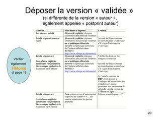 Déposer la version « validée »   (si différente de la version « auteur »,  également appelée « postprint auteur) Vérifier  également   Héloïse cf page 18 
