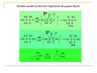 También pueden producirse migraciones de grupos alquilo:
 