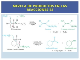 MEZCLA DE PRODUCTOS EN LAS
REACCIONES E2
 