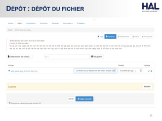 32
DÉPÔT : DÉPÔT DU FICHIER
 