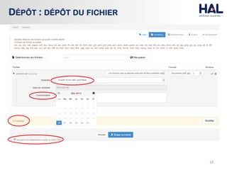 33
DÉPÔT : DÉPÔT DU FICHIER
 